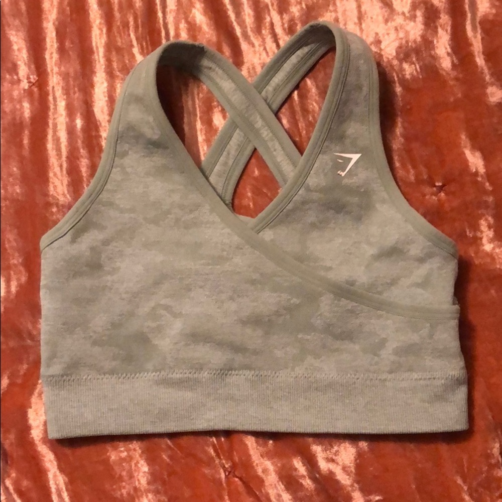 Gymshark green camo bra